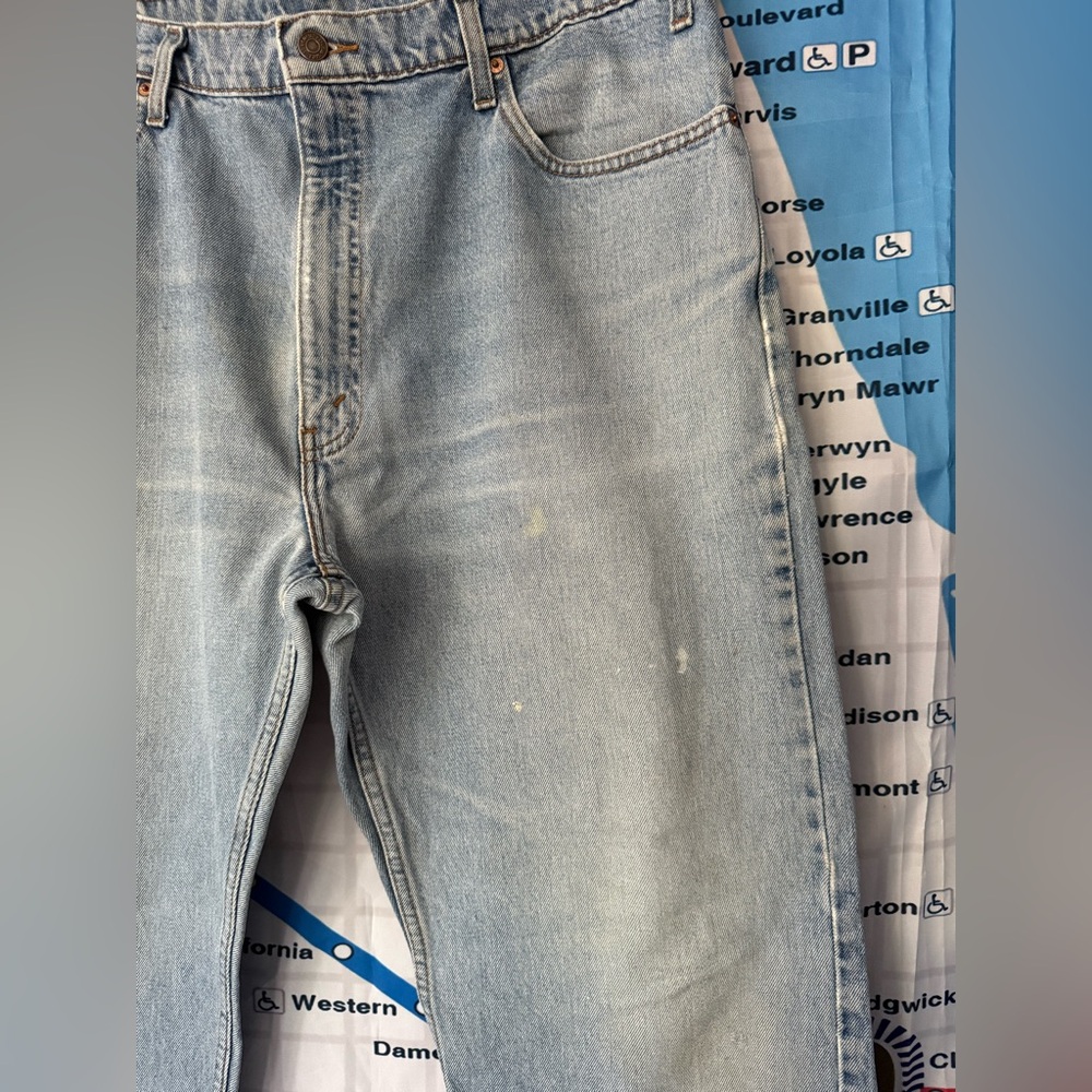 Vintage Levi's 505 Straight Leg Jeans W40 L32 Distressed 100% Cotton Grunge - Picture 3 of 10